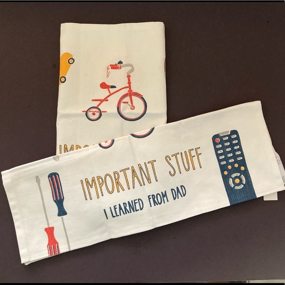 Kitchen Towel (2) BBQ Print Cotton White Nordstrom Brand New